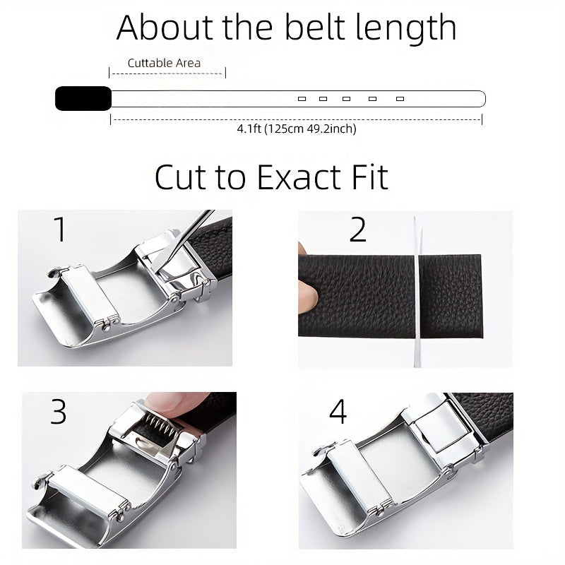 Men's PU Leather Automatic Buckle Belt