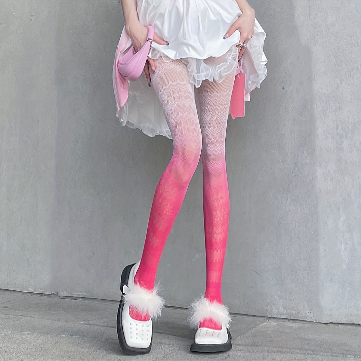 Jacquard Fishnet Tights High Waist Pantyhose