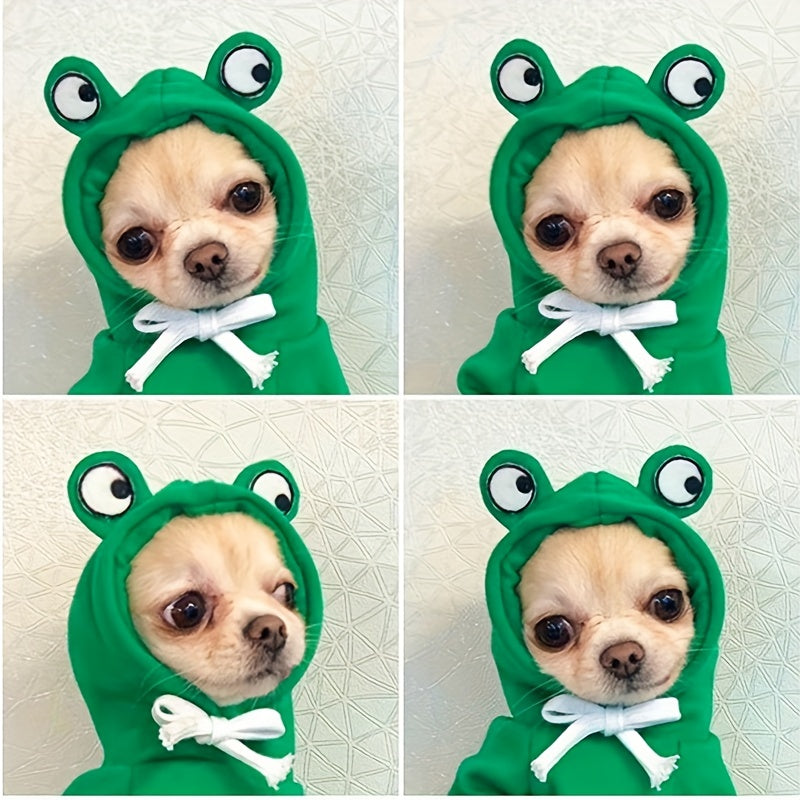 Frog Dog Hoodie Pet Costume For Holiday Halloween Clothes
