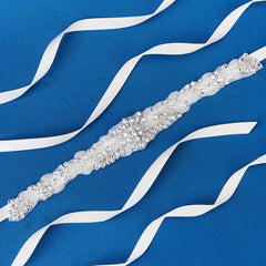 Bride Wedding Rhinestone Waist Band Satin Belt