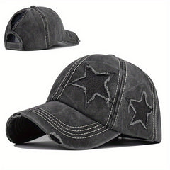 Star Ponytail Hat Curved Baseball Cap