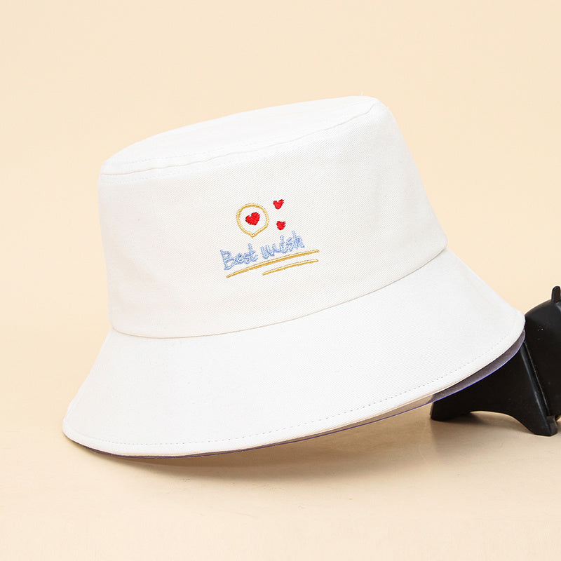 Embroidered Cotton Bucket Hat Fisherman Cap