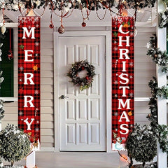 Christmas Couplets Candy Glitch Snowflake Party Decorative Hanging Flags