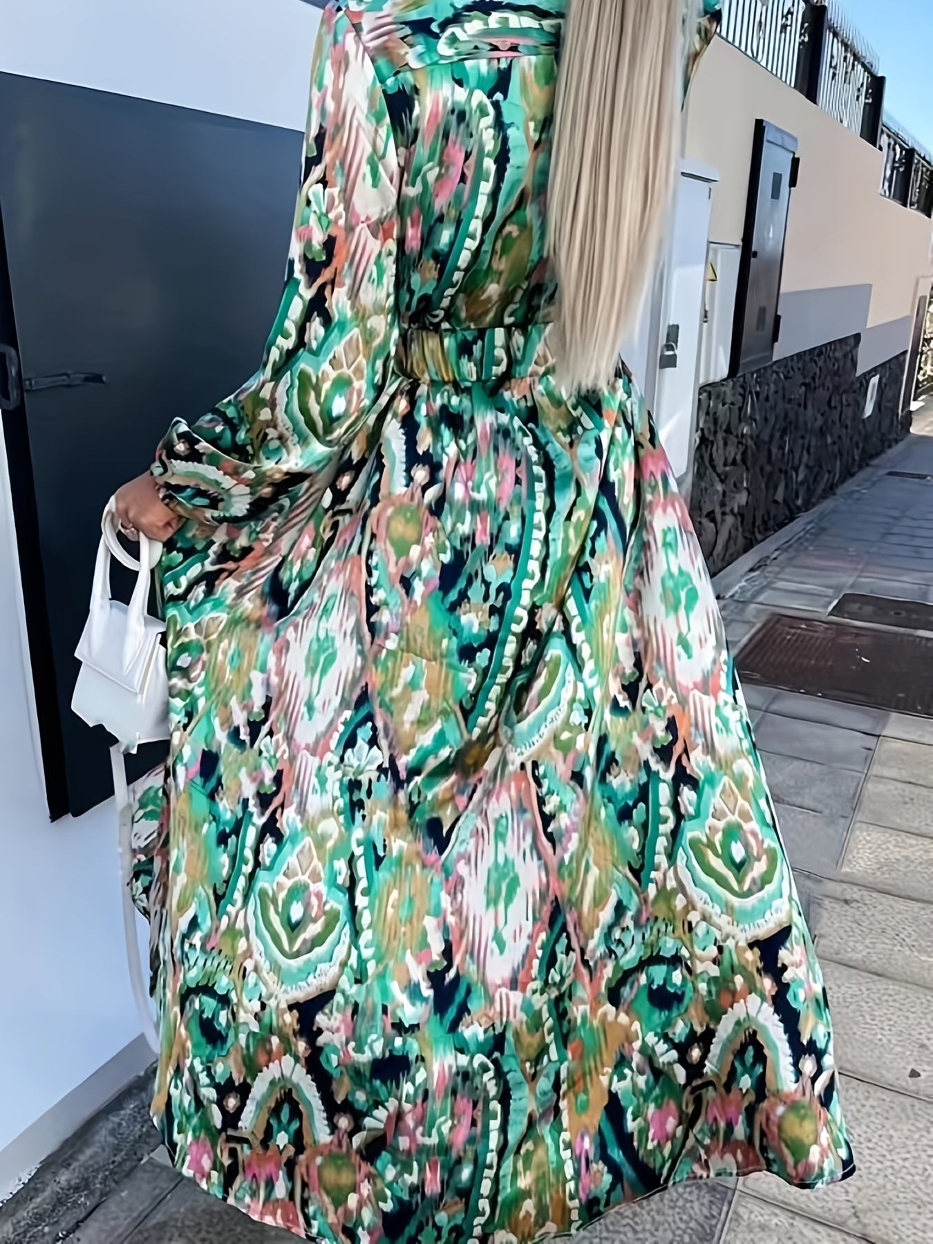 Boho Split Long Sleeve Dress