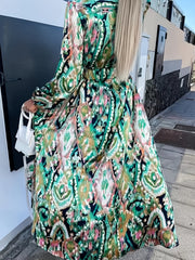 Boho Split Long Sleeve Dress