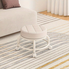 Round Rolling Stool Swivel Caster Toddler Stool Home Furniture