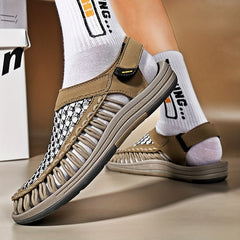 Men's Hollow Out Slip On Lightweight Sandals Hook And Loop Fastener