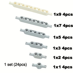24pc Building Blocks Technology Parts Thick Beam w/ Bolt Holes on Both Ends