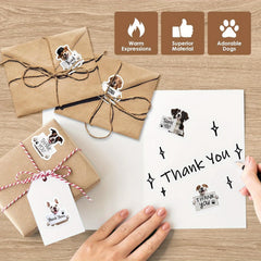 200pc Dog Thank You Stickers Adorable Puppy Labels for Small Business Packaging
