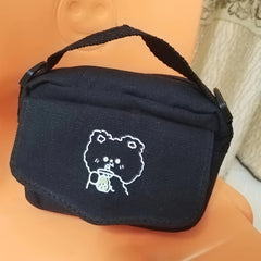 Girls Casual Drinking Bear Canvas Cross Body Bag Hand Bag With Adjustable Strap