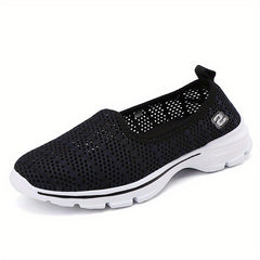 Breathable Slip On Women's Walking Shoes Mesh Non Slip Sneakers