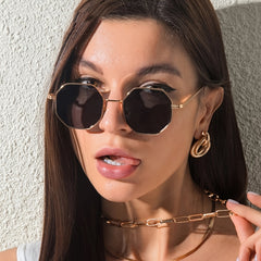 Polygon Metal Frame Sunglasses UV Protection