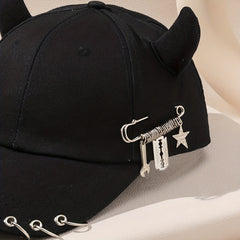 Casual Hip Hop Horn Baseball Cap for Men and Women