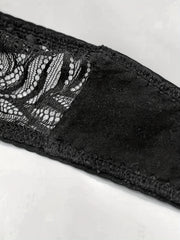 Floral Lace Mesh Thongs Butterfly Shape Ring Linked Intimates Panties