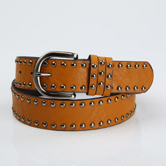 Women's PU Leather Belt Beaded Studded Punk Style
