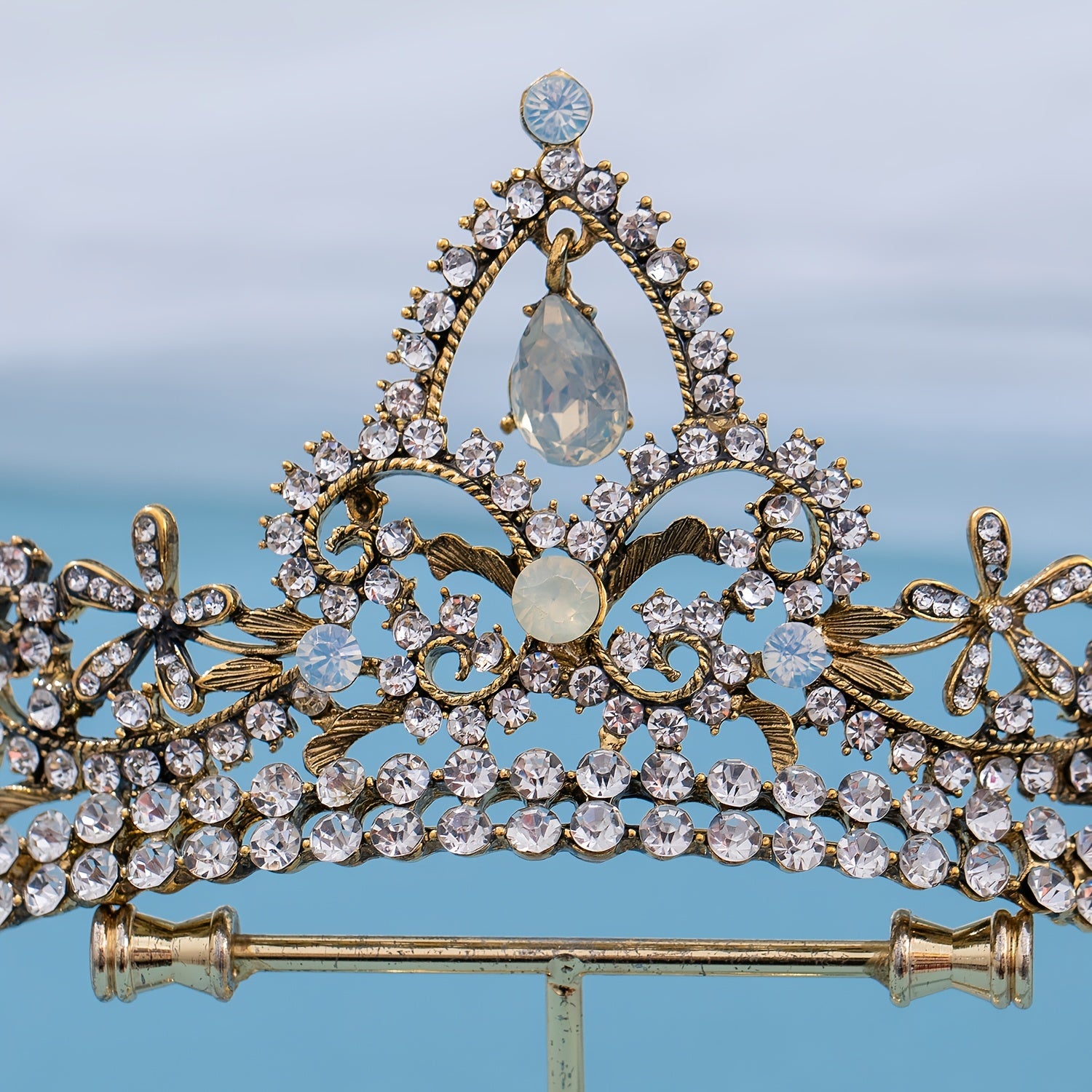 Baroque Rhinestone Crown Headband Party Favor Princess Tiara