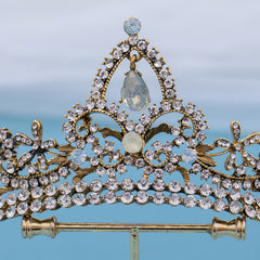 Baroque Rhinestone Crown Headband Party Favor Princess Tiara