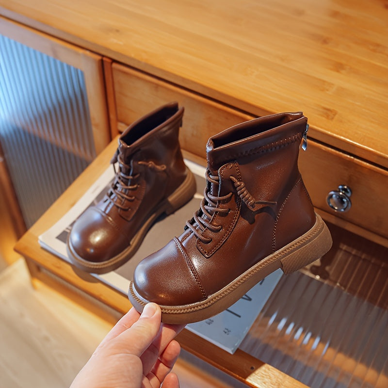 Boys Vintage Lightweight Outdoor Boots, Spring/Autumn Comfortable Solid Boots