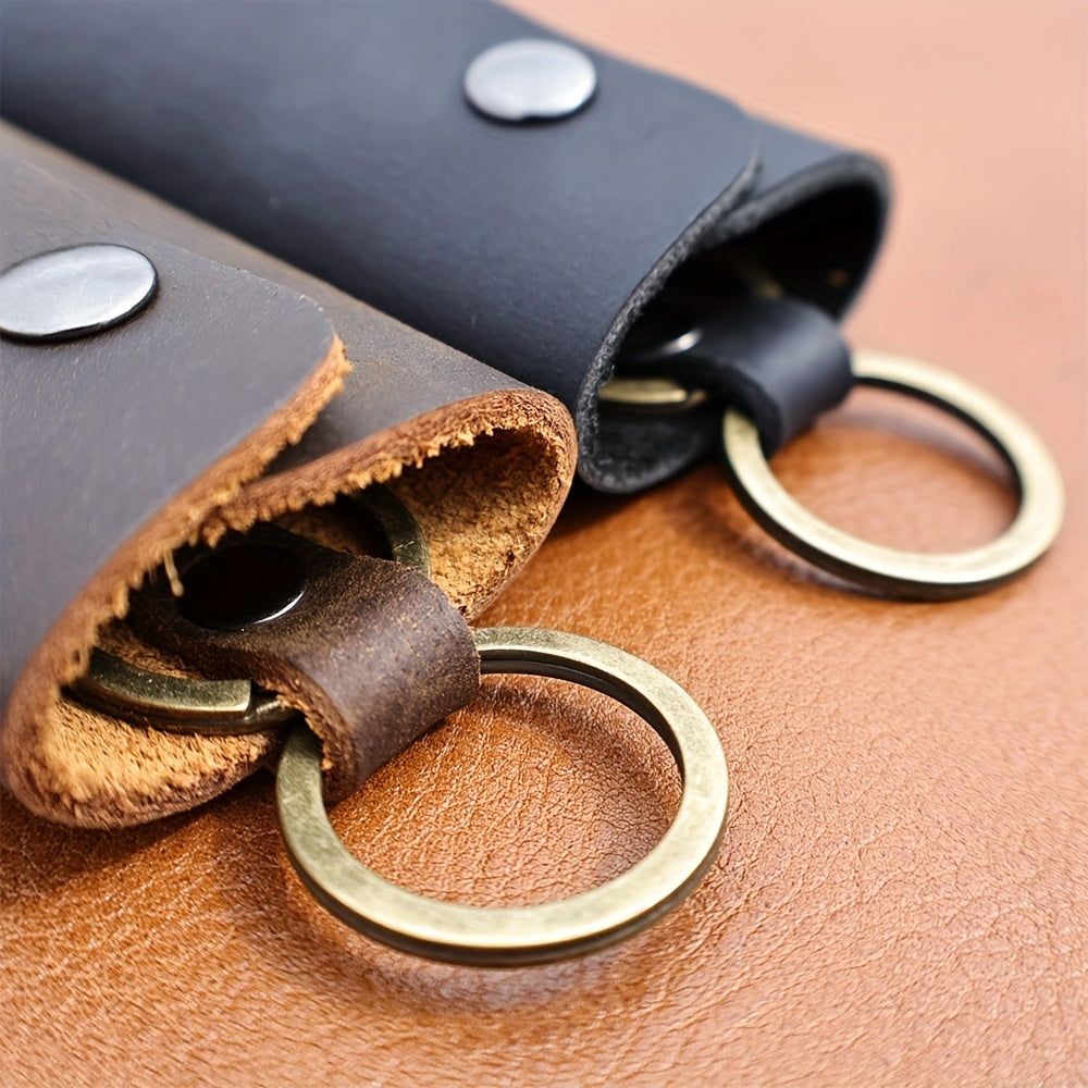 Men's Cowhide Key Chain Portable Retro Waist Hanging Keychain