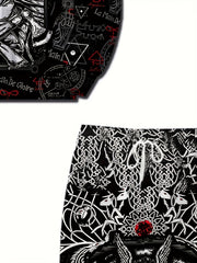 Men's All Over Print Hoodie & Sweatpants Set for Autumn Winter