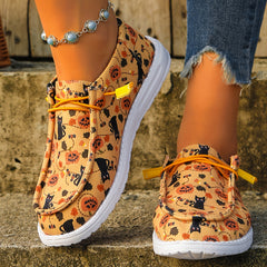 Colorful Skull Ghost Print Low Top Sneakers for Halloween
