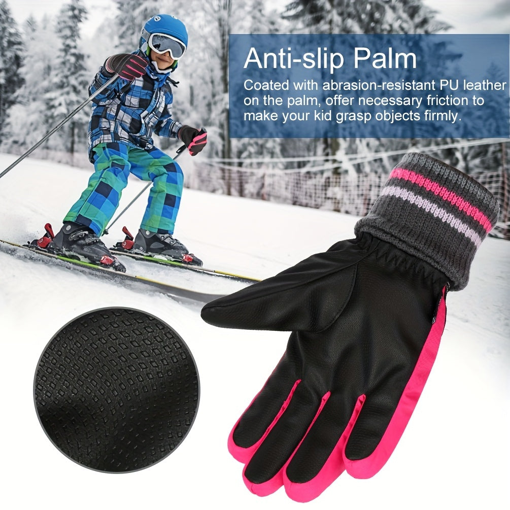 Kids Ski Gloves Cold Weather Tear-resistant Outdoor Sports Gloves