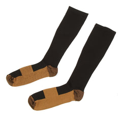 5 Pairs Copper Compression Socks 20-30mmHg Graduated Pressure Striped Pattern