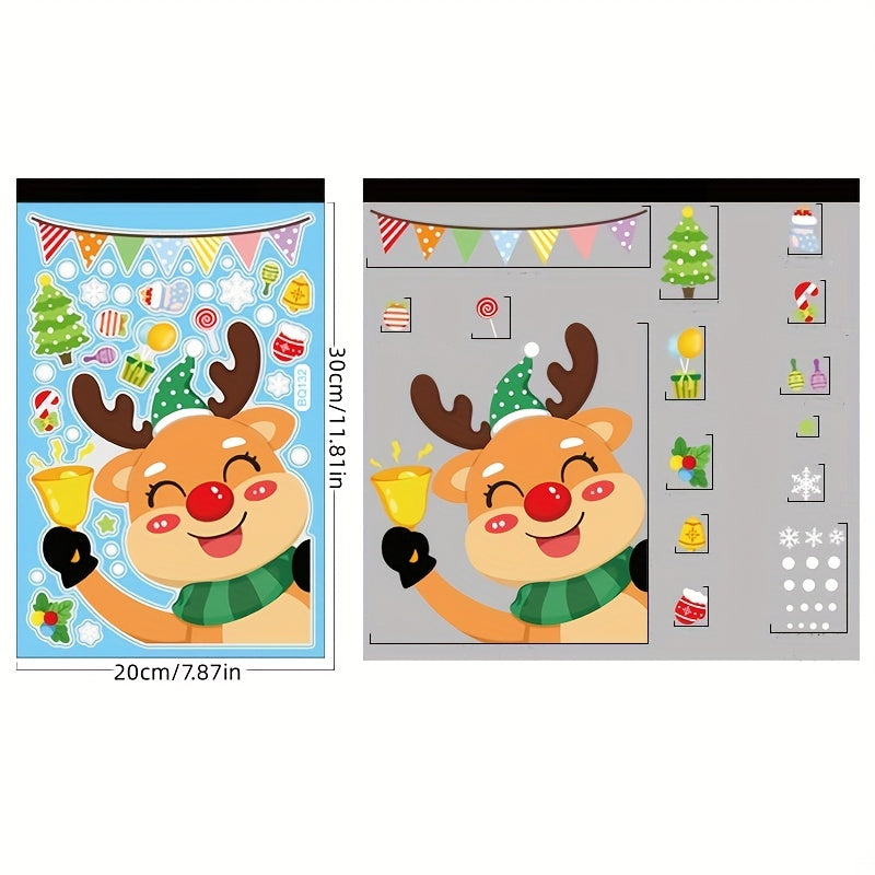 Christmas Decorations Snowman Elk Window Stickers Merry Christmas Window Clings