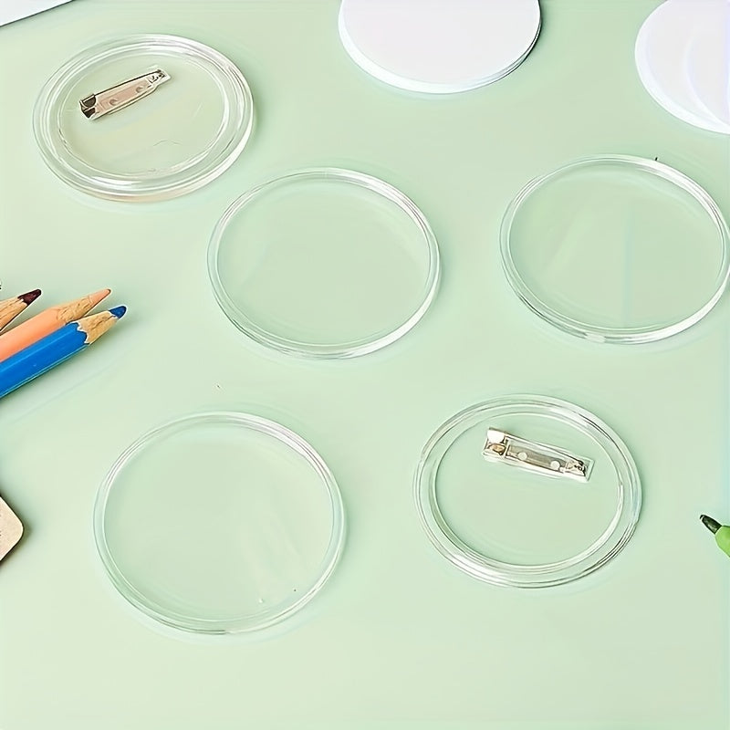 Acrylic Buttons Badges Transparent Pins DIY Crafts Set