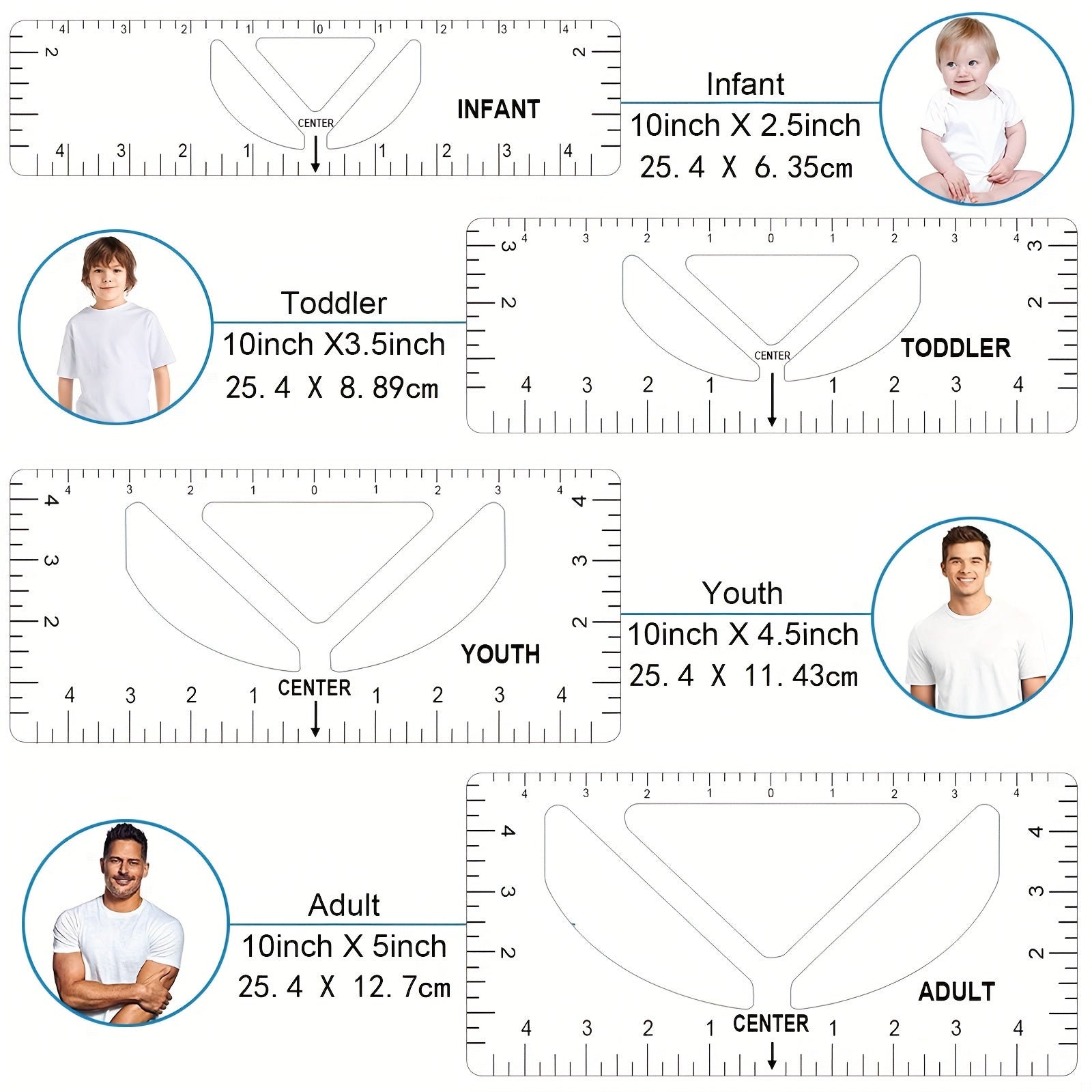 T Shirt Ruler Guide For Vinyl 4 Pack PVC T Shirt Ruler Guide Sewing Ruler