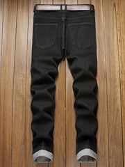 Men's Slim Fit Splatter Pattern Jeans