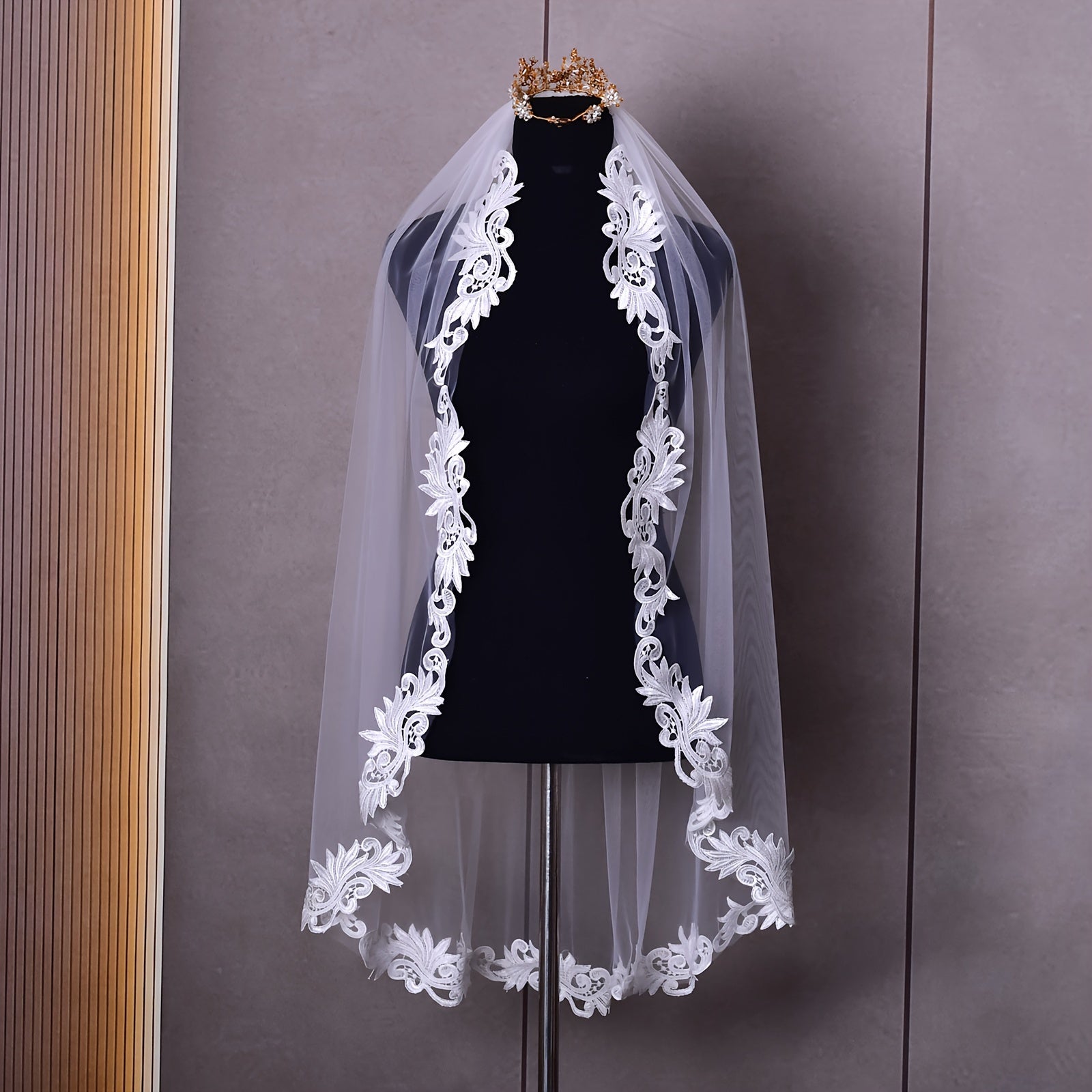 Short Bridal Veil Lace Maturity Holiday Parties Wedding