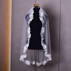 Short Bridal Veil Lace Maturity Holiday Parties Wedding