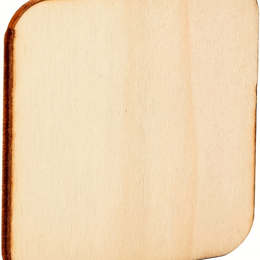 50pcs 2in Wooden Squares for DIY Crafts Wooden Cutout Tiles for Painting