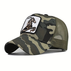Animal Embroidery Patch Baseball Cap Unisex Adjustable Mesh Dad Hat