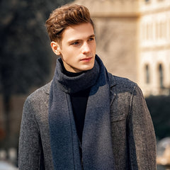 Men's Woolen Scarf Long Warm Winter Soft Pure Skin Friendly Cashmere