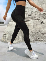 Mesh Contrast High Waist Leggings Gym Yoga Pants Womens Activewe