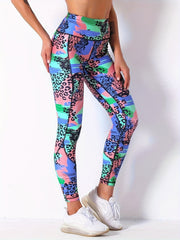 Leopard Print High Waist Sports Tight Pants