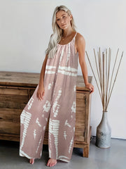 Tie Dye Wide Leg Jumpsuit Sleeveless Casual Loose Jumpsuit