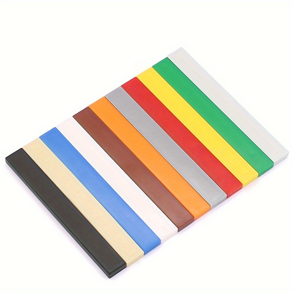 12pcs Building Block Set 1x8 Low Wall Flat Bricks for DIY Farm Garden
