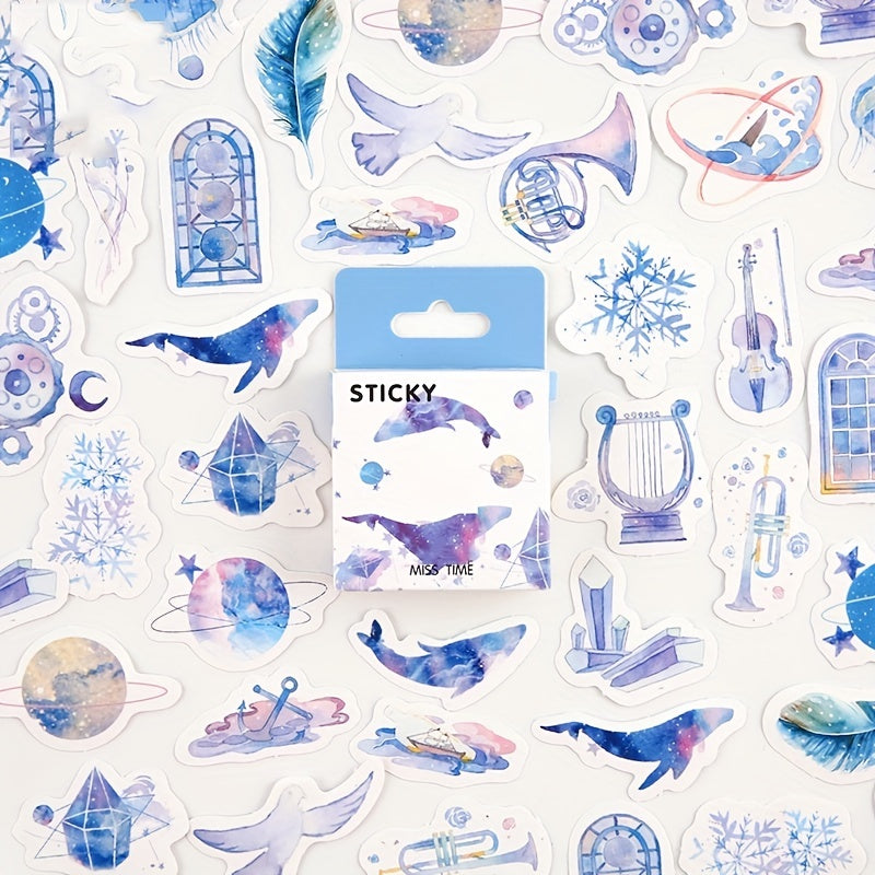 46pcs Cartoon Stickers Kids Journal Decor Small Pattern Stickers