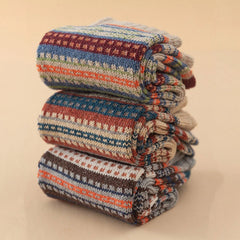 5 Pairs Women's Striped Thermal Crew Socks