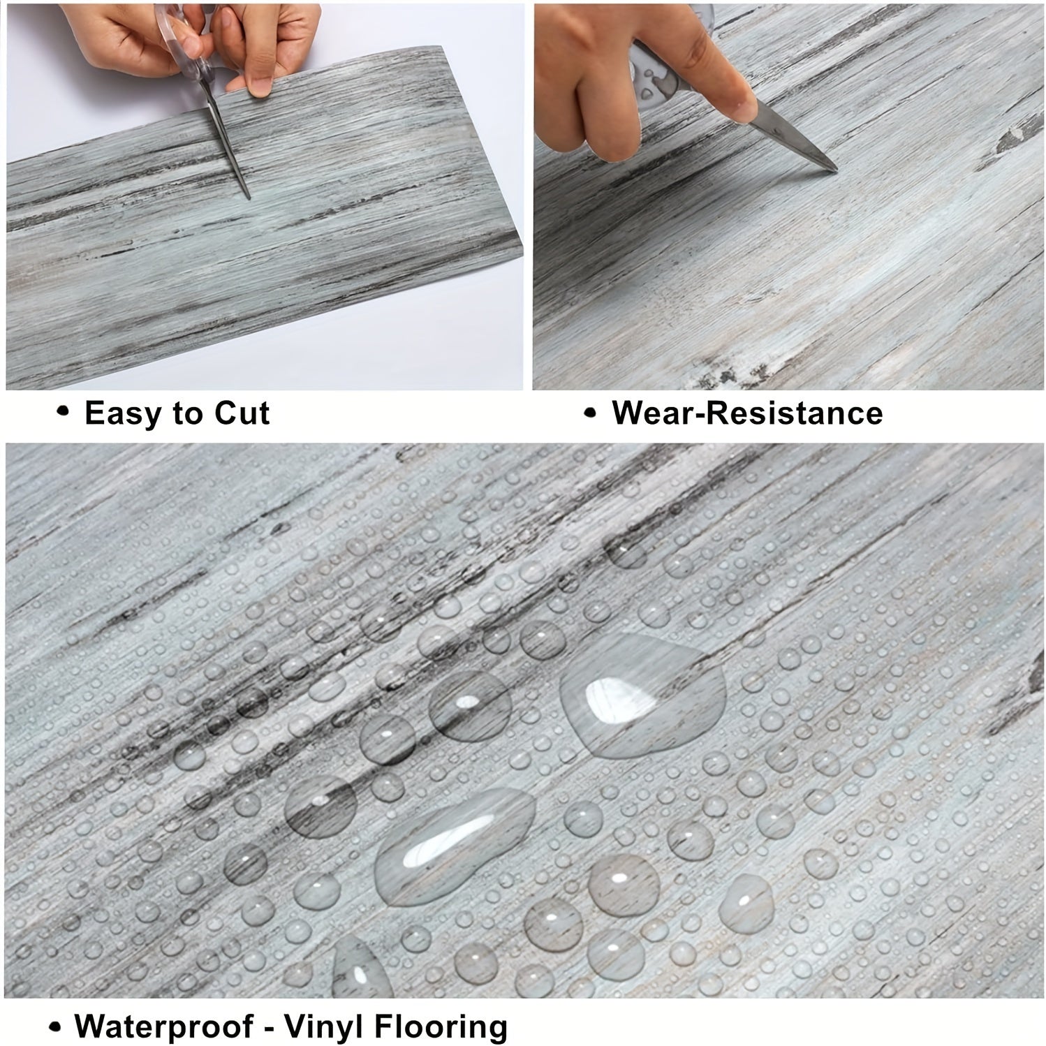 Wood Peel & Stick Floor Tiles 0.6mm Thick 5-15pcs
