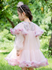 Princess Girls Layered Tutu Dress Romantic Ombre Swing Dress