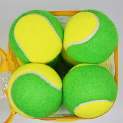 12pcs High Elastic Rubber Tennis Balls for Beginners Training Green Yellow