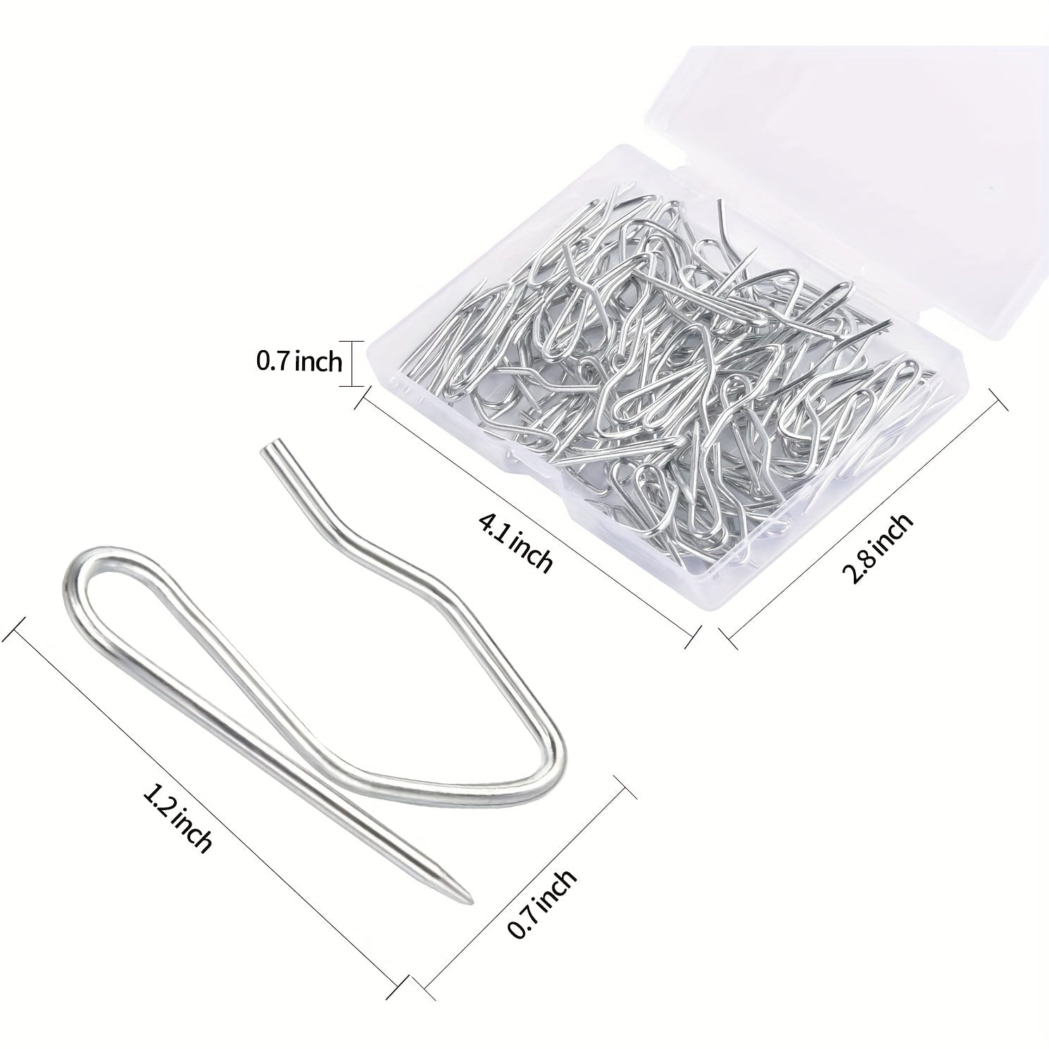 58pcs Stainless Steel Curtain Hooks Pin on Hooks for Window Shower Door Curtains