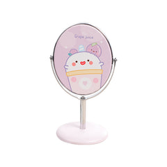Small Table Mirror Makeup Mirror PU Rotatable Single Sided Mirror
