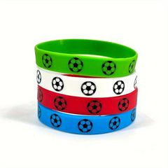Football Fan Sports Wrist Strap With Printed Pattern Silicone Bracelet