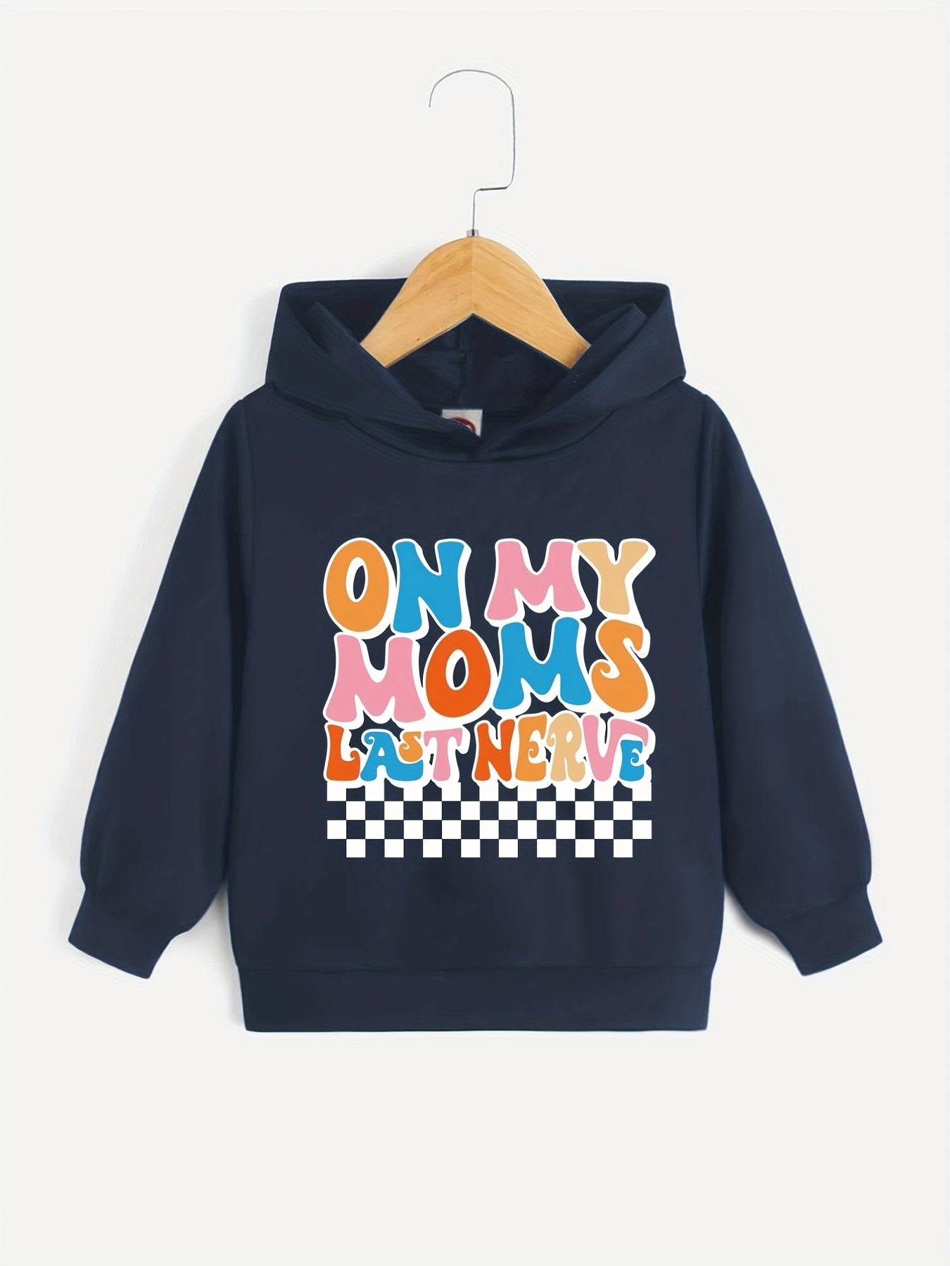 Boys Casual Hooded Sweatshirt Spring Fall Letter Print Pullover Long Sleeve