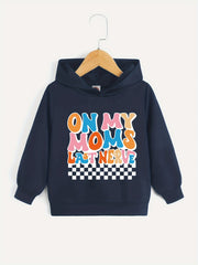 Boys Casual Hooded Sweatshirt Spring Fall Letter Print Pullover Long Sleeve